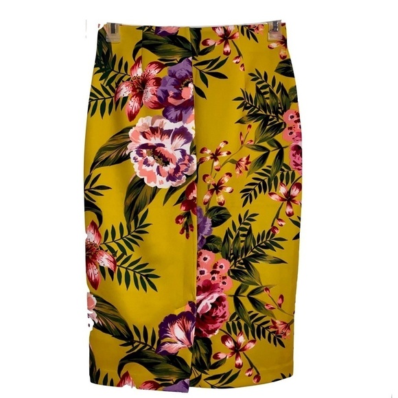 ECI New York Women's Elastic Waist Pull on Floral Midi Length Skirt Size Small - Picture 4 of 8